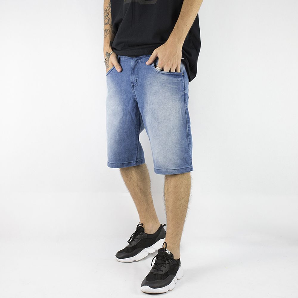 Bermuda jeans masculina larga Clearance