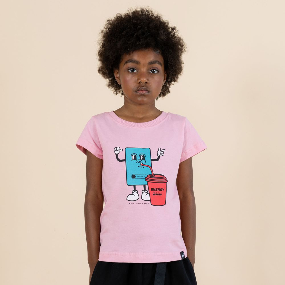 Camiseta juvenil anjuss energydrink Rosa 14